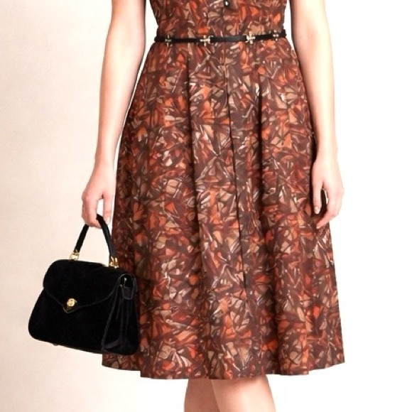 Vintage 50s Bespoke Autumn Jewel Shirtwaist Tea Dress - Picture 3 of 16